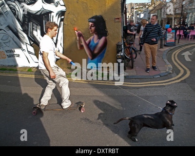 Le quartier animé de Brighton North Laine Banque D'Images