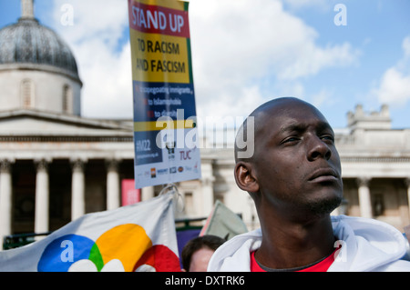 L'anti-racisme mars et protester par Londres lors de la journée des Nations Unies contre le racisme Banque D'Images