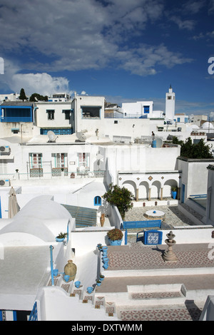 Une vue d'El Annabi house, une résidence typique de Sidi Bou Said. Banque D'Images