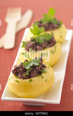 Pommes farcies au boudin Banque D'Images