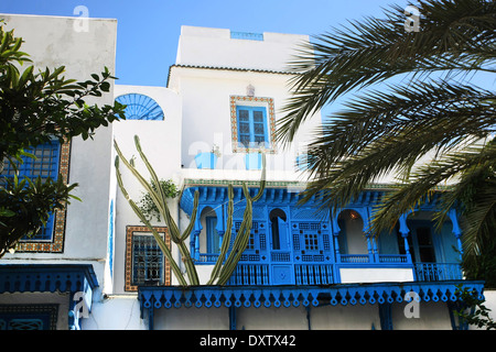 Une maison typique de Sidi Bou Said,Tunisie. Banque D'Images