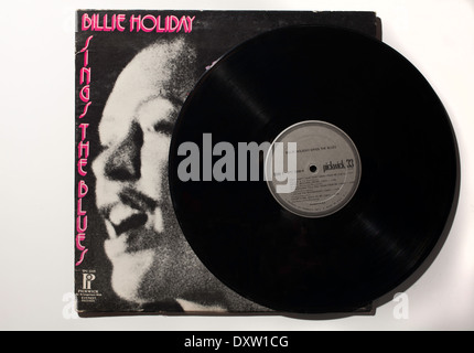 Vintage enregistrer et couverture de l'album de la chanteuse Billie Holiday, chante le blues, le Pickwick International Records, 1973. Banque D'Images