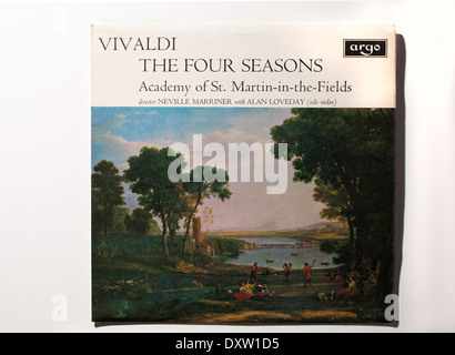 Vinyl record album jacket d'Antonio Les Quatre Saisons de Vivaldi par l'Academy of St Martin-in-the-champs sur l'étiquette d'Argo. Banque D'Images