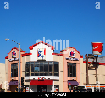 Taco Bell, KFC Restauration rapide restaurant San Francisco Banque D'Images