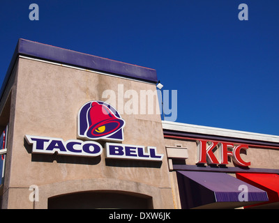 Taco Bell, KFC Restauration rapide restaurant San Francisco Banque D'Images