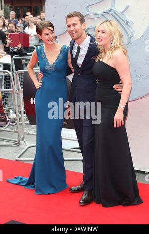 Kate Winslet, Theo James et Shailene Woodley arrivant à la divergence des UK Premiere, à l'Odeon Leicester Square, Londres. 30/03/2014 Banque D'Images