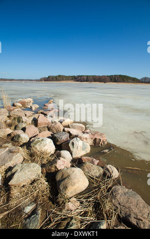 Le sud de la Finlande, au début du printemps, fjord Porvoonjoki Banque D'Images