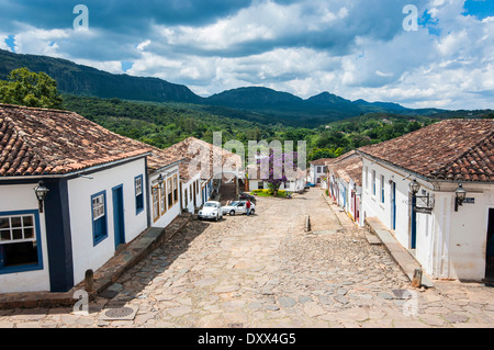 La ville minière historique de Tiradentes, Minas Gerais, Brésil Banque D'Images