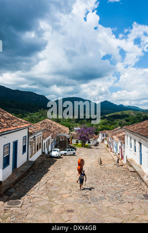 La ville minière historique de Tiradentes, Minas Gerais, Brésil Banque D'Images