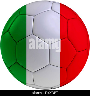 Ballon de football avec drapeau italien isolé sur fond blanc Banque D'Images