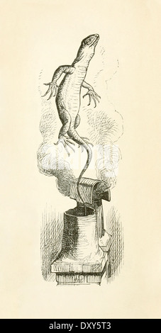 John Tenniel (1820-1914) illustration de 'Alice au pays des merveilles de Lewis Carroll d'abord publié en 1865. Le projet de loi donne un coup d'Alice. Banque D'Images