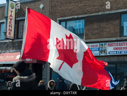 Défilé annuel à Montréal pour commémorer le jour de l'indépendance de la Grèce dans la région de Park Extension zone multiculturelle Banque D'Images