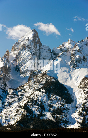 Vue panoramique de l'hiver le Teton Mountain Range, Wyoming, USA Banque D'Images