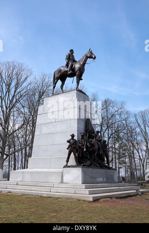 Virginia Monument à Gettysburg Battlefield avec Robert E Lee statue sur le dessus Banque D'Images