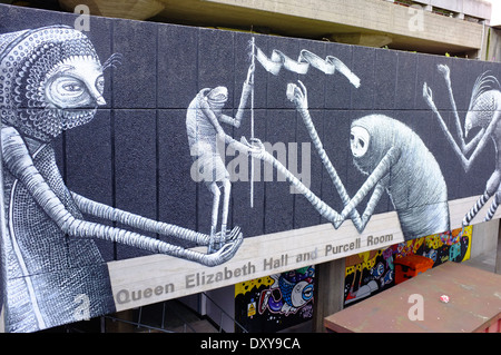 L'art de mur au Queen Elizabeth Hall & Purcell Room, National Theatre, Londres Banque D'Images