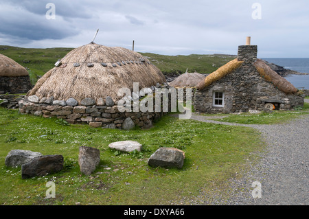 Gearrannan Blackhouse Village, près de Carloway, Lewis, Western Isles, Ecosse, Royaume-Uni. Banque D'Images