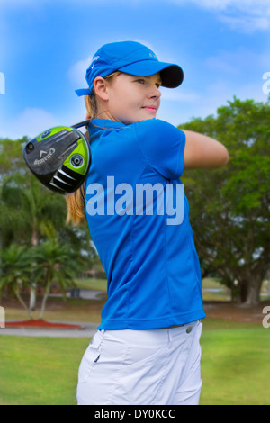 Maude Aimée LeBlanc femme de golfeur Golf Canada à Weston, en Floride Banque D'Images