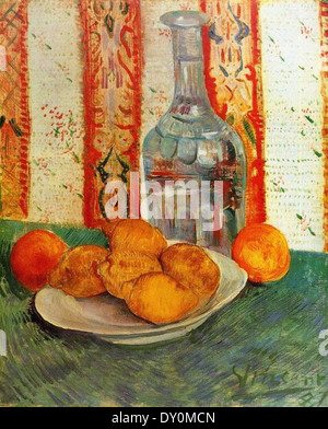 Vincent van Gogh Nature morte avec Carafe et citrons sur une assiette Banque D'Images