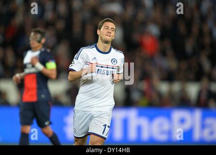 Paris, France. Apr 02, 2014. Eden Hazard (CHE) en action pendant le match entre le PSG et Chelsea Ligue des Champions Quart de finale : Action Crédit Plus Sport/Alamy Live News Banque D'Images