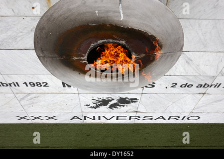 Flamme éternelle islas malvinas war memorial ushuaia argentine Banque D'Images