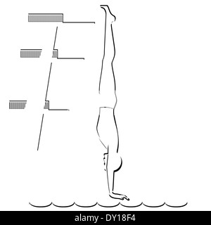 Image abstraite du sportif. Illustration sur fond blanc. Banque D'Images