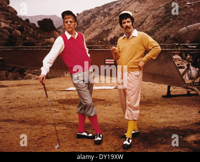 Donald Sutherland et Elliott Gould, sur-ensemble du film, « M*A*S*H', 1970 Banque D'Images