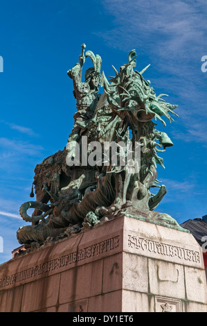 St George et le dragon statue Gamla Stan Stockholm Suède Banque D'Images