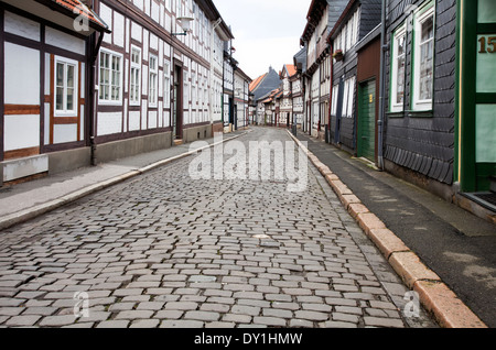 Maisons à colombages dans le centre ville historique, Goslar, Harz, Basse-Saxe, Allemagne, Europe Banque D'Images