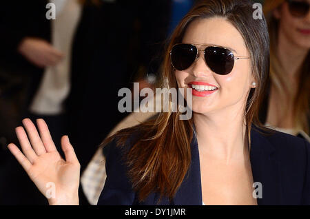 Séoul, Corée du Sud. Mar 31, 2014. Miranda Kerr modèle est perçu à l'arrivée à l'Aéroport International d'Incheon le 31 mars 2014 à Incheon, Corée du Sud. © Jana Bp Corée/Jana Press/ZUMAPRESS.com/Alamy Live News Banque D'Images