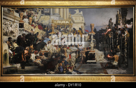 Henryk Siemiradzki (1843-1902). Nero's torches, 1877. Musée National Gallery. Cracovie. La Pologne. Banque D'Images