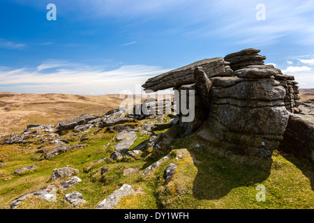 Belstone Tor, Dartmoor National Park, Belstone, l'ouest du Devon, Angleterre, Royaume-Uni, Europe. Banque D'Images