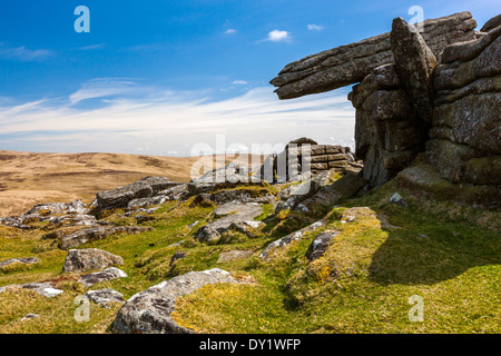 Belstone Tor, Dartmoor National Park, Belstone, l'ouest du Devon, Angleterre, Royaume-Uni, Europe. Banque D'Images