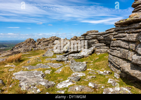 Belstone Tor, Dartmoor National Park, Belstone, l'ouest du Devon, Angleterre, Royaume-Uni, Europe. Banque D'Images