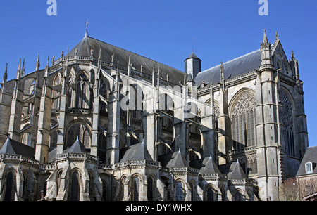 Le Mans, France, cathédrale gothique. Banque D'Images