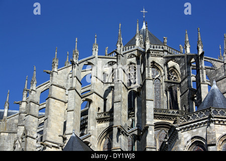 Le Mans, France, cathédrale gothique. Banque D'Images