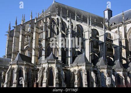 Le Mans, France, cathédrale gothique. Banque D'Images