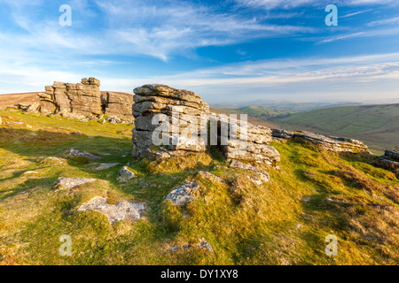 Hookney Tor, Dartmoor National Park, North Bovey, l'ouest du Devon, Angleterre, Royaume-Uni, Europe. Banque D'Images