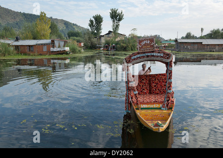 Srinagar, Inde, Asie du Sud. Shikara Shikara, sur le lac Dal Banque D'Images