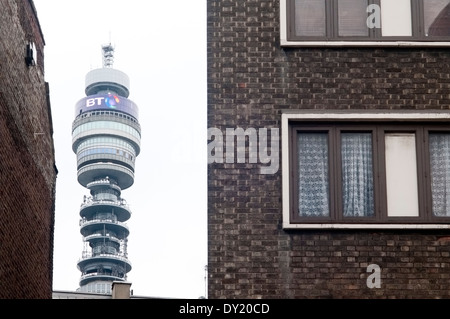 BT Tower sans ses antennes Banque D'Images