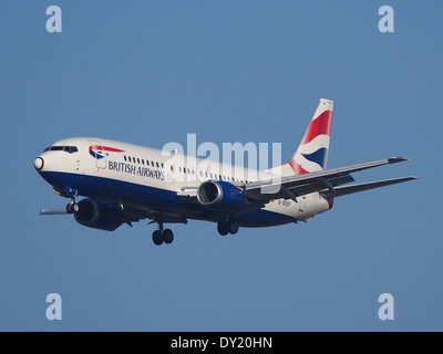 G-CODF British Airways Boeing 737-436, l'atterrissage à Schiphol (AMS - EHAM), Pays-Bas, pic1 Banque D'Images