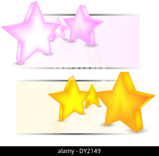 Ensemble de bannières avec des étoiles et des lignes Banque D'Images