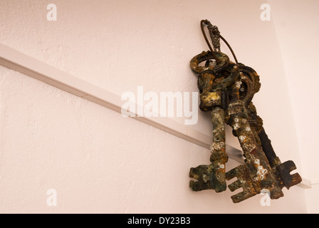 Old rusty keys du phare du Cap Saint-Vincent, Sagres, Portugal Banque D'Images