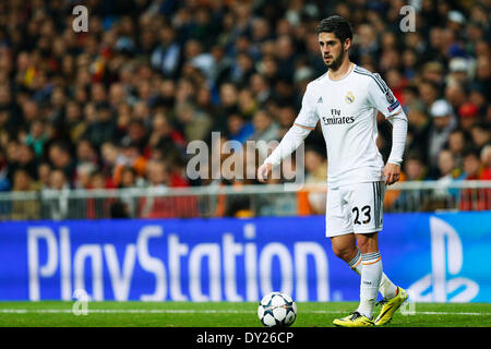 Madrid, Espagne. © D. 2e Apr, 2014. Isco (réel) Football/Football : Ligue des Champions Tour de 8, 1 au match aller entre le Real Madrid 3-0 Borussia Dortmund au stade Santiago Bernabeu à Madrid, Espagne. Credit : D .Nakashima/AFLO/Alamy Live News Banque D'Images