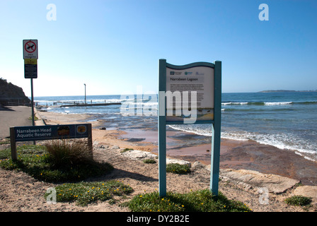 Pour l'affichage et le lagon de la réserve aquatique Narrabeen Banque D'Images