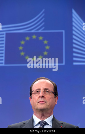 François Hollande, lors d'une visite à Bruxelles le 2013/05/15. Banque D'Images