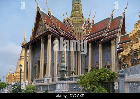 Bangkok, Thaïlande, Wat Phra Kaeo au Grand Palace Banque D'Images