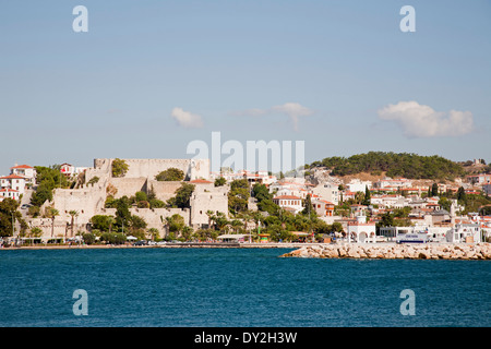 Forteresse génoise, cesme, la mer Egée, la Turquie, l'Asie Banque D'Images