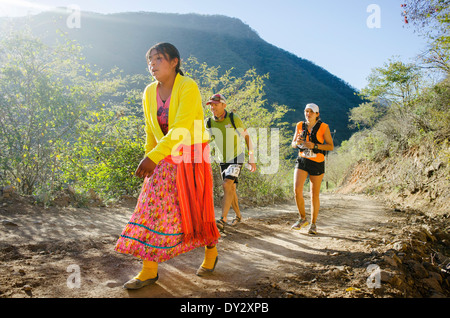 L'ultramarathon de Copper Canyon (Ultra Caballo Blanco), Chihuahua, Mexique. Banque D'Images