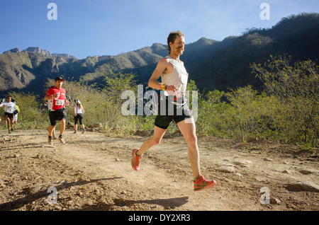 L'ultramarathon de Copper Canyon (Ultra Caballo Blanco), Chihuahua, Mexique. Banque D'Images