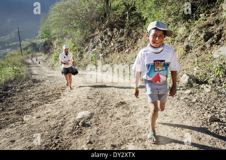 L'ultramarathon de Copper Canyon (Ultra Caballo Blanco), Chihuahua, Mexique. Banque D'Images